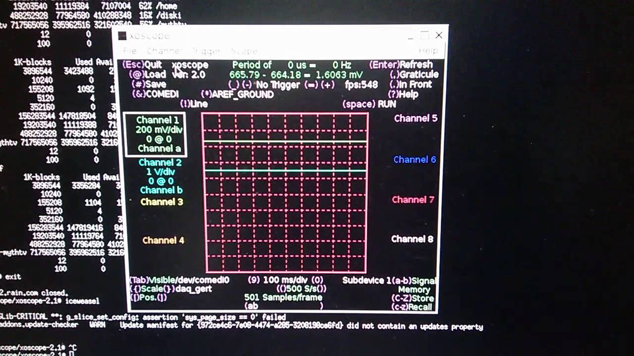 xoscope on RPi Gertboard