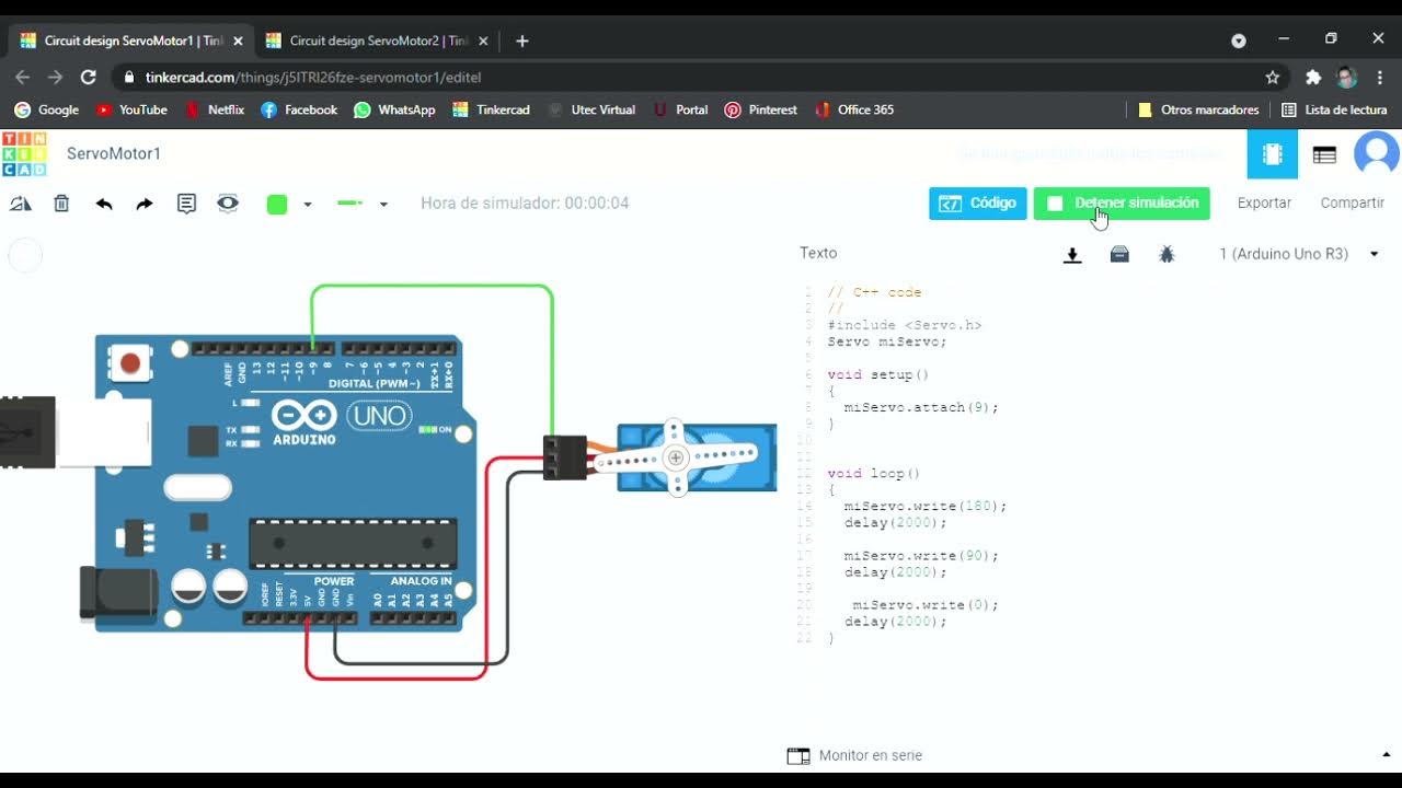 ServoMotor Tinkercad Guia 2 Eva 4 - YouTube