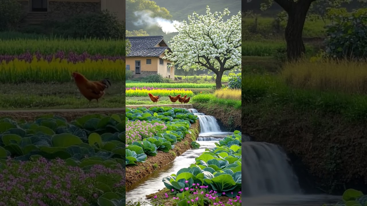 Beautiful ai village lifestyle🏕️❤️