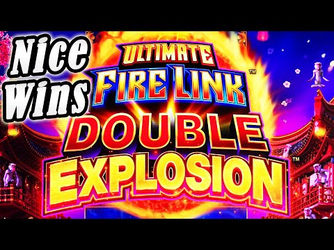 Ultimate Fire Link Double Explosion slot! Live Play and 3 Bonuses at the Palms casino!