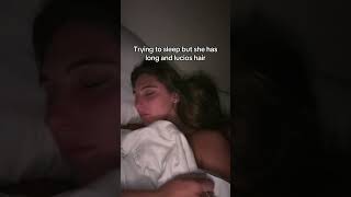 Her hair smells SO good😍😫🤤😂 @Maevaurfrenchi #cuddles #sleep #girlfriend #funny #couple