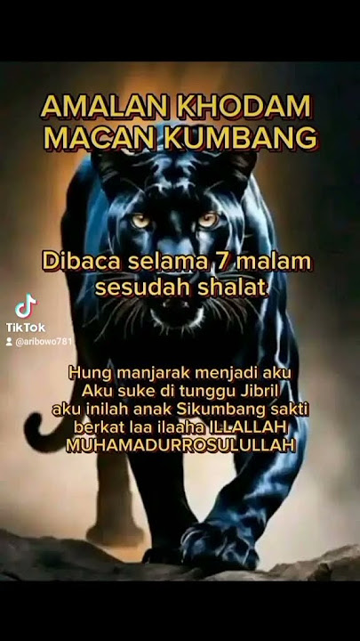 Amalan khodam macan kumbang #MAUNGBODAS  #Aribowo