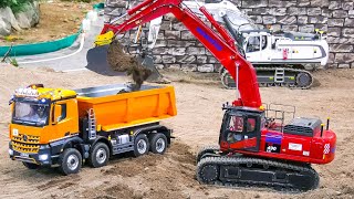 Mega Rc Construction Site Action Rc Excavator Dump Trucks Wheel Loader Dozer Tractors Rc Vehicles