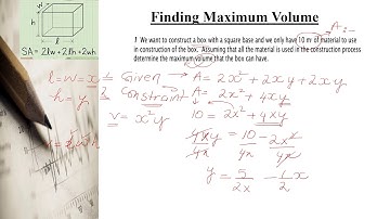 Optimization Problems-finding maximum volume