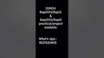 Bapi2 Bapi3 practical project available in hindi and english contact: 8237620845 #ignou #assignment 