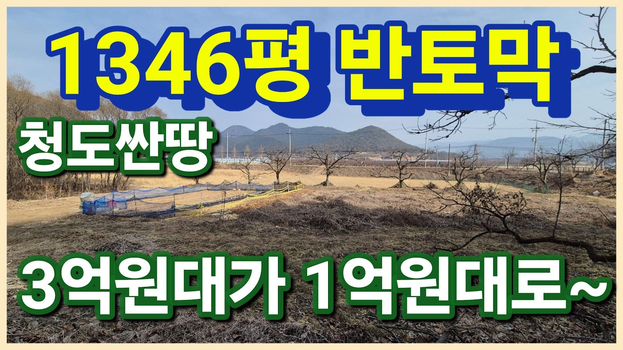 청도군 매전면 남양리 1억원대 1346평 법원경매 진행중인 초초급매 청도싼땅 보러오세요