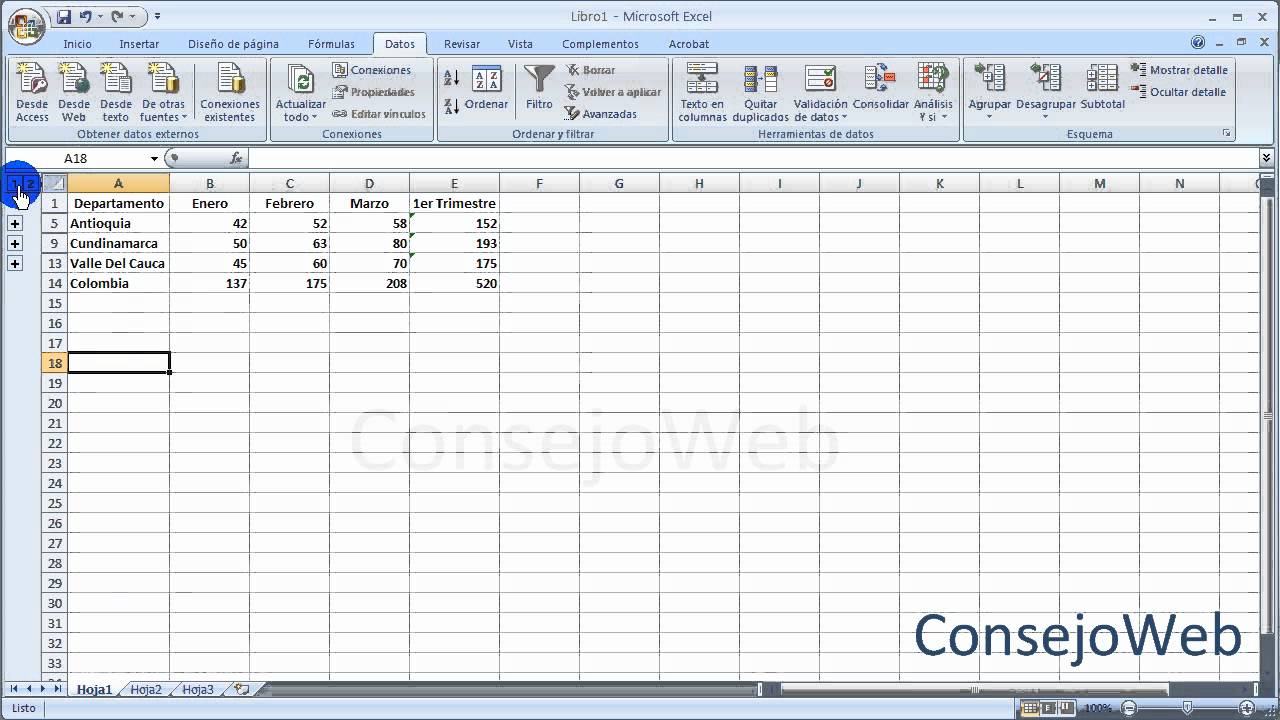 Excel 2007 2010 Como hacer esquemas en excel - YouTube