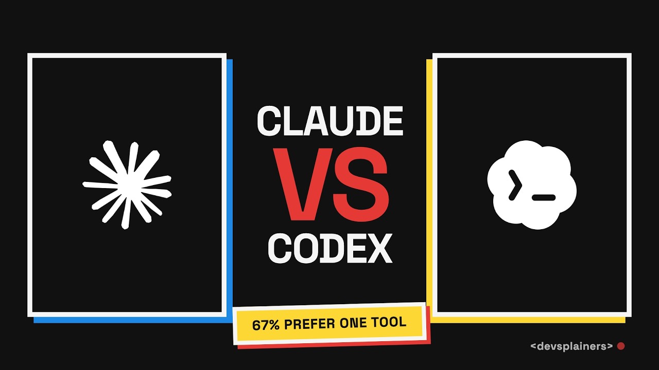 Thumbnail for the Devsplainers video: Codex vs Claude Code: Why Top Devs Use Both (2026)