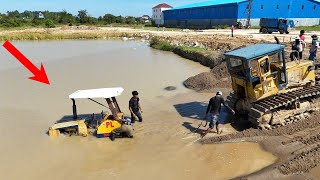 Wow!!Incredible Showing Dozer Failure In Water And Recovery Technical Skills Helping By Dozer D41P