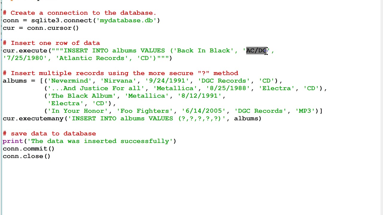 Python DatabaseProgrammingPart1 - YouTube