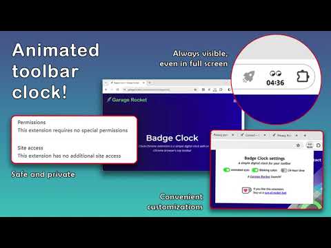 Badge Clock: simple toolbar clock video preview 2