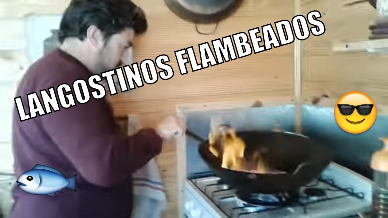COMO hacer LANGOSTINOS FLAMBEADOS  al RON con Anana. !!!!!!!!!!!! // Diego del Honda // Verlo Zupay