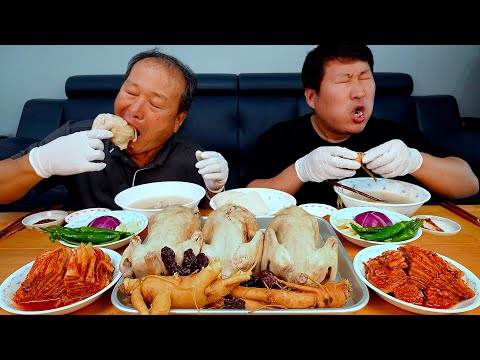 (Samgyetang, Ginseng Chicken <strong>Soup</strong>) 요리&amp;<strong>amp</strong>;먹방!! - Mukbang eating show