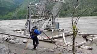 Yukon River Fish Wheel Set out in Current  Stan Zuray