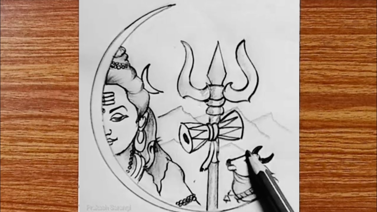 ||How to draw lord shiva || Easy drawing of Mahadev step by step|| Maha ...