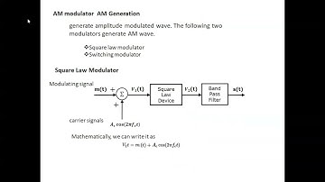 EC8491-COMMUNICATION THEORY/ Unit 1/AM Generation – Square law and Switching modulator/MAMSE