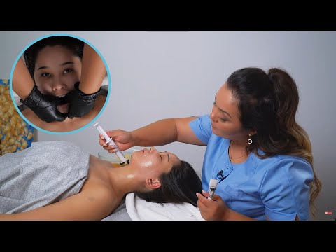 I changed her JAWLINE with  MASSAGE. (asmr) soft SPOKEN!