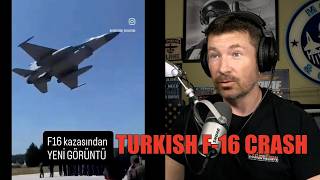 Turkish F-16 Crashes into Trees - Pilot Ejects