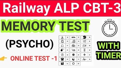 Memory Test || RRB ALP PSYCHO CBT-3 || Railway Alp Online Psycho Test