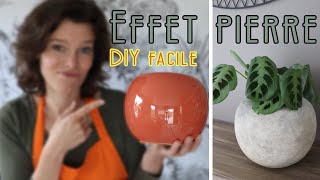 FAUX vase PIERRE DIY | STONE EFFECT PAINTING | UPCYCLE VASE | Effet antique