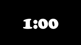 1 Minute Digital Timer with Alarm Bell | White Numbers | Black Background screenshot 5
