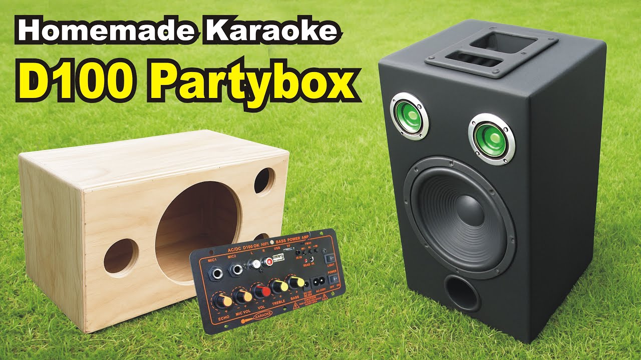 DIY  homemade  bluetooth karaoke party box speaker using d100 amplifier
