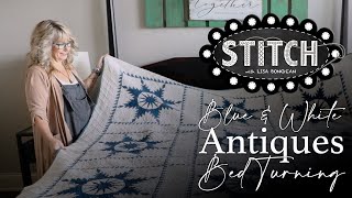 Blue & White Antiques Bed Turning | Lisa Bongean | Primitive Gatherings