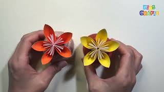 paper flower decoration ، ورده ديكور من الورق ، أوريغامي