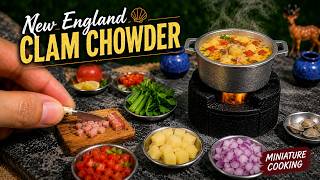 New England Clam Chowder Sinematik Minyatür Yemek Yapımı Asmr & Rahatlatıcı Sesler