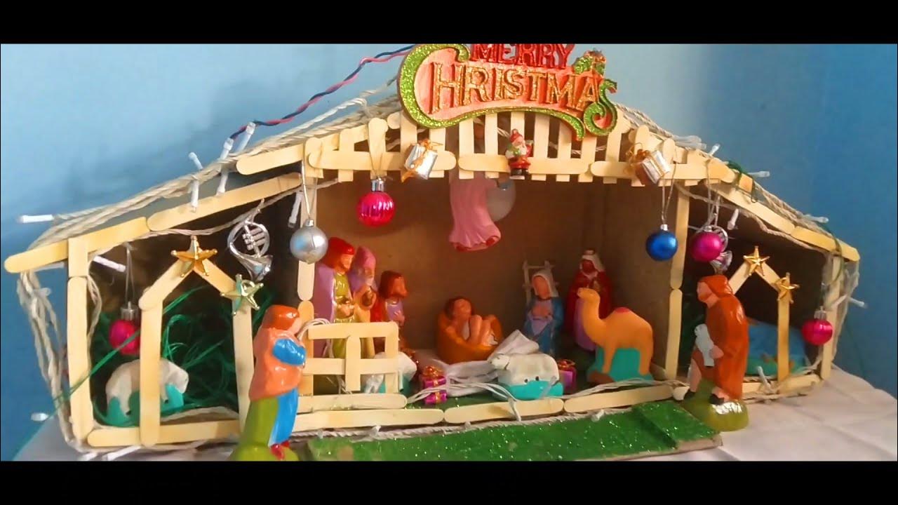 how to make easy Thermocol christmas crib how to make Christmas house at home decoration