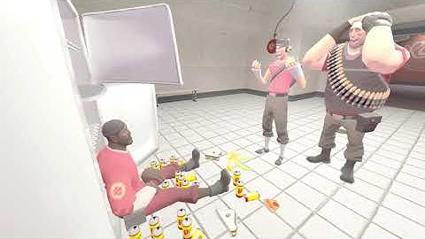 (TF2 Uberduck.ai) Demoman drink all of Scouts Bonk & Ate Heavys Sandviches! (ANIMATION TEST)