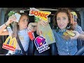 Letting The Person In Front of Us Decide What We Eat for 24 Hours | Drive Thru Challenge