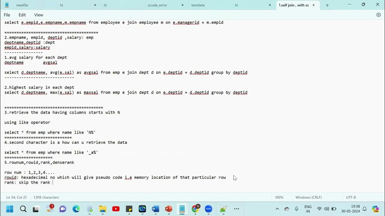 Datastage sql scenario based questions youtube