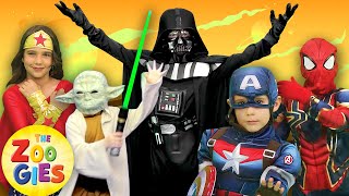 Star Wars & Avengers | Nursery Rhymes | Wheels on the Bus, Clap your Hands, Happy Birthday