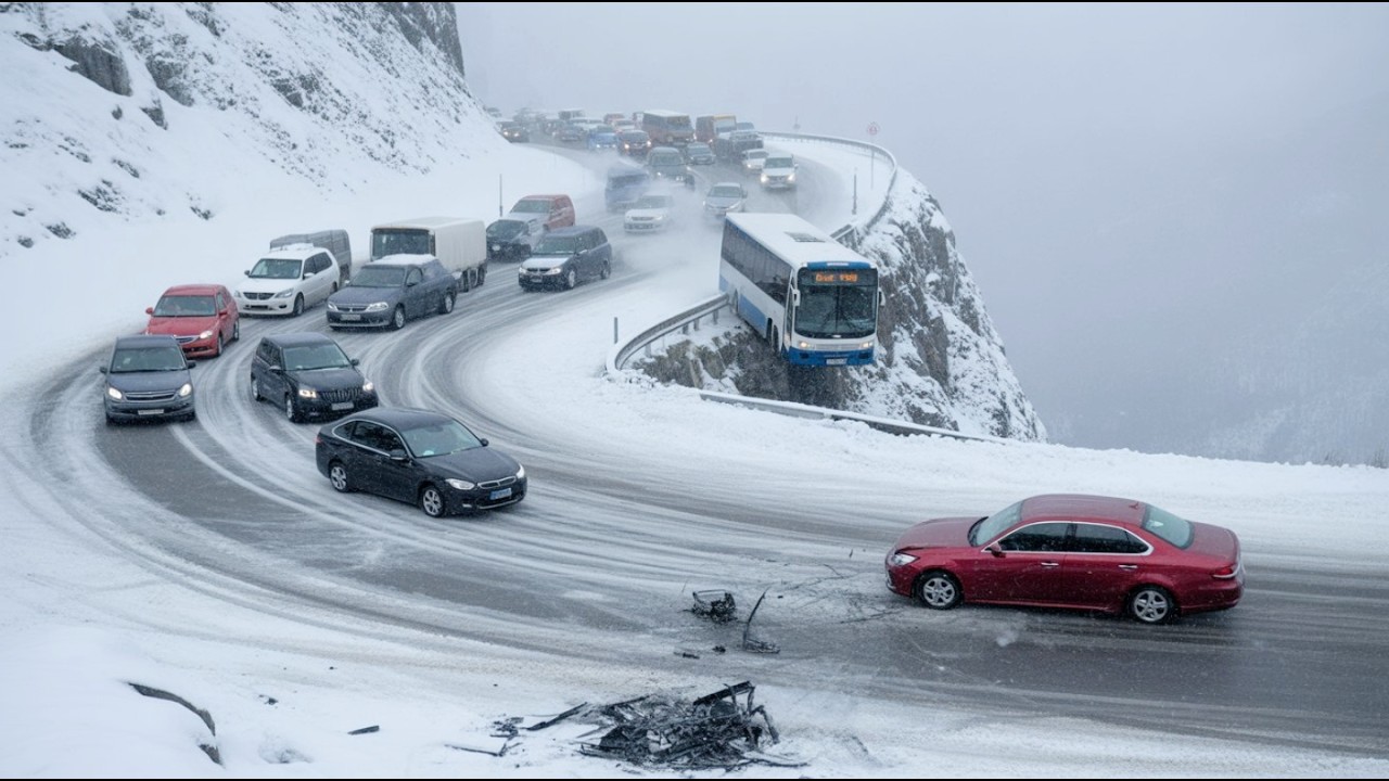 Insane Icy Roads – Cars Losing Control on Slippery Roads! - YouTube