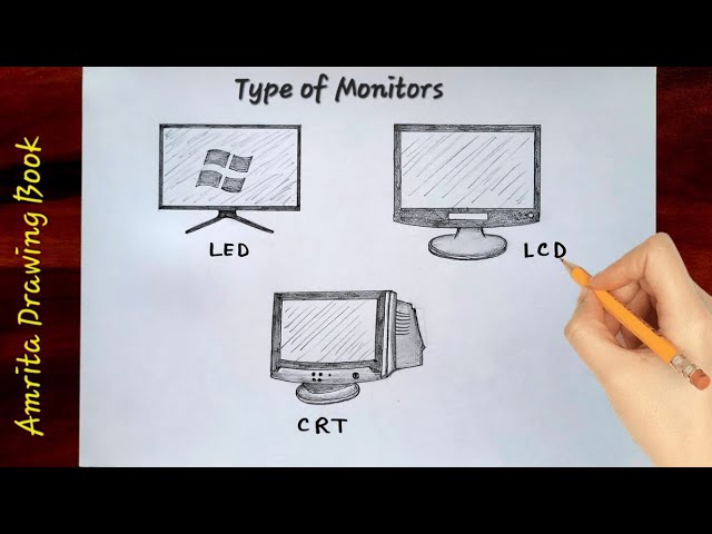 Lcd Television Computer Monitor Sketch Isolated Stock Vector Royalty Free  1366535633  Shutterstock