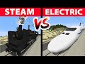 Minecraft Train Race with Eurobeat 2 | Steam vs Electric Train | Minecraft Initial D Meme