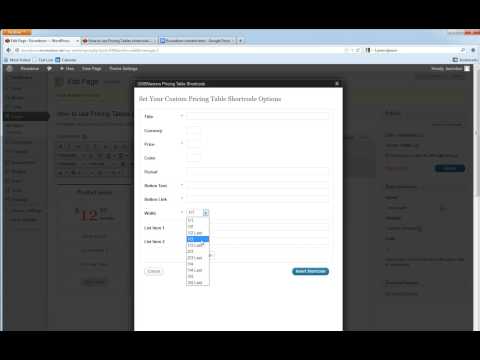 How to use pricing tables shortcode