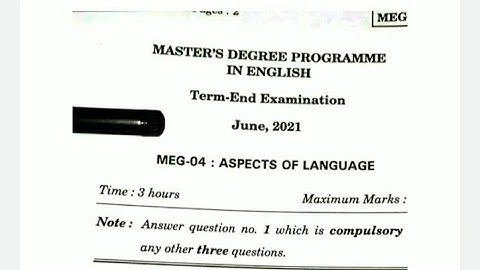 IGNOU MEG 04 Aspects of Language Previous Year Question Paper June 2021 Session|MEG 4 Paper Analysis