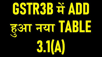 GSTR3B में ADD हुआ नया TABLE 3.1(A)|GSTR3B RETURN NEW CHANGES