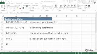 Training -  Basic math in Excel 2013 - More complex formulas - Video 4 of 4