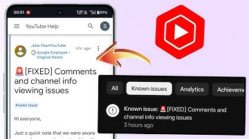 Known issue 🚨[FIXED] Comments and channel info viewing issues  | Known Issue yt studio 