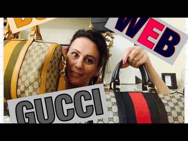 BANANANINA - Sharp look is guaranteed when Gucci Bag is paired with your  outfit. . Gucci GG Vintage Web Canvas Boston Bag Navy . #shopatbanananina  #banananina #bagsandmore #gucci