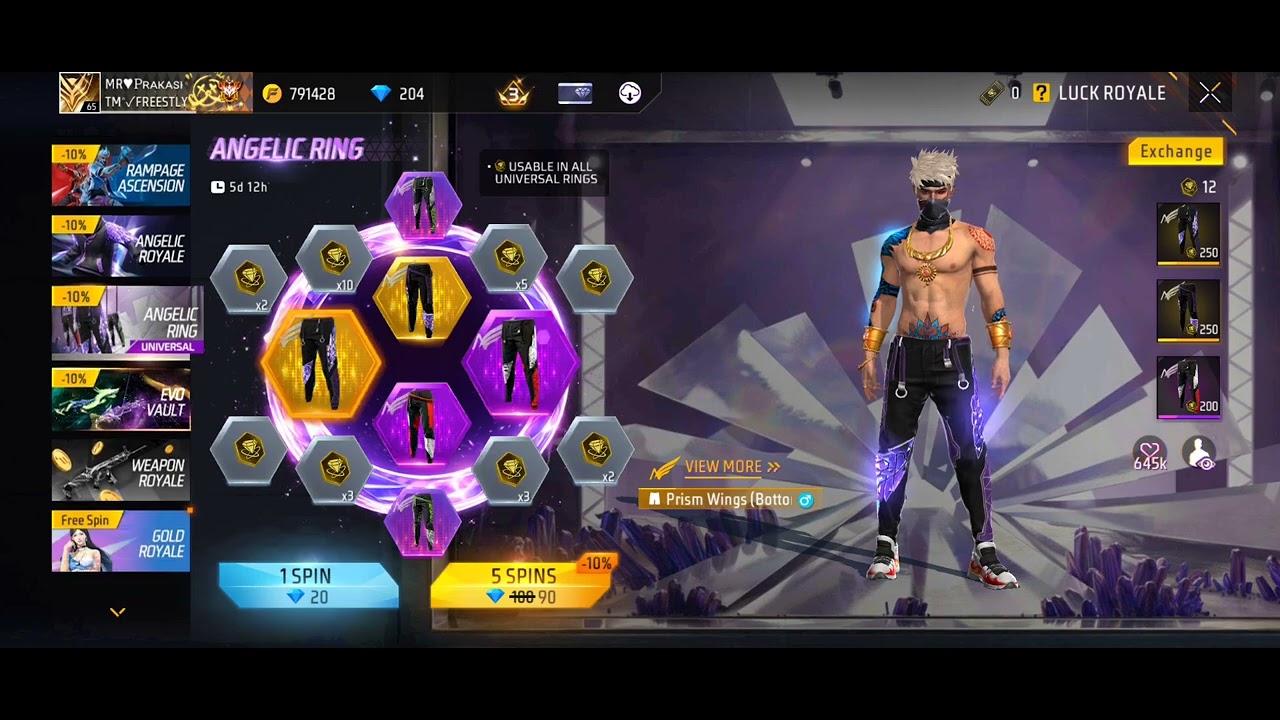 Free fire max New evo gun spin video 