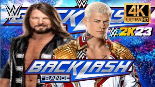 AJ Styles Vs Cody Rhodes || Backlash France #WWE #WWE2K23