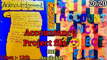 Class 12th Accountancy File | Specific Project | Accounts File | Ratio Analysis File on Himalya