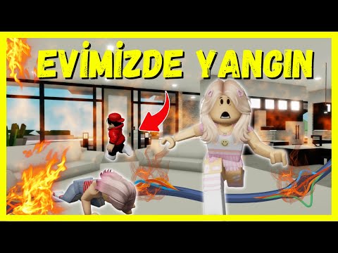 EVİMİZDE ÇOK BÜYÜK YANGIN ÇIKTI🚒ROBLOX Brookhaven🏡RP