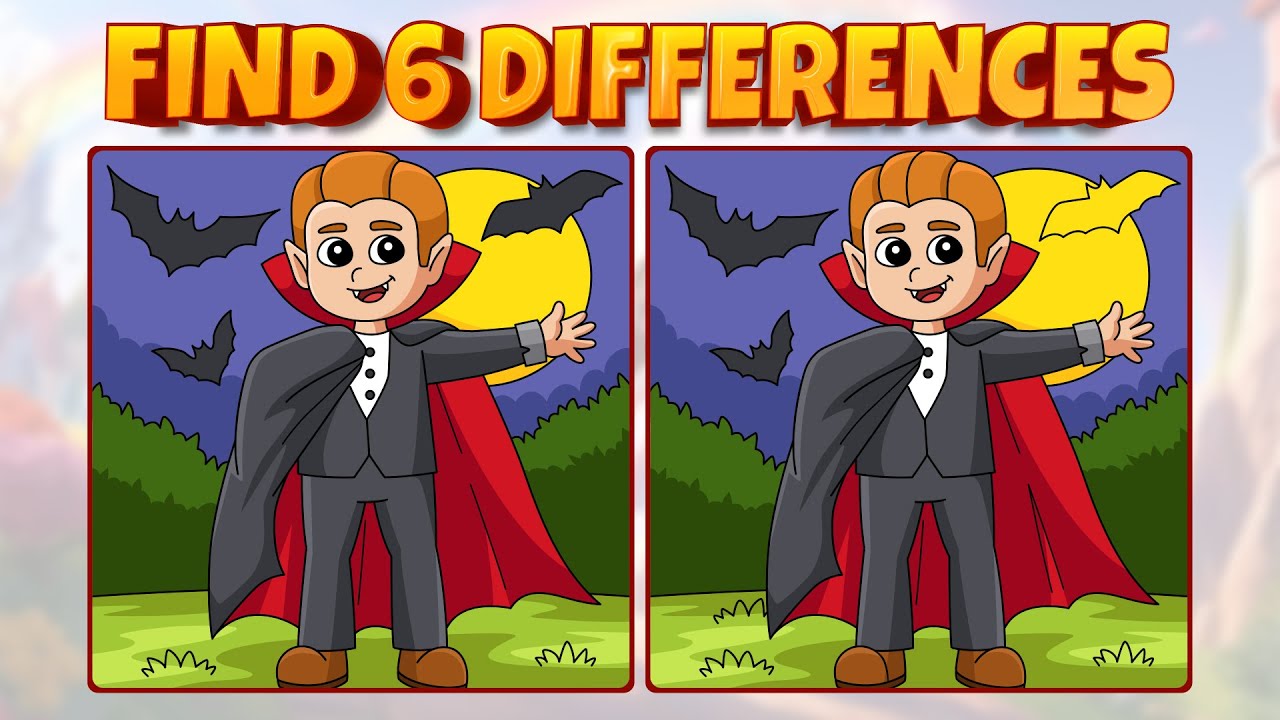 Find 6 Differences 🧛‍♂️ | Kids Spot the Difference Game | Kidland - YouTube