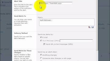 Setting up alert notifications for pages