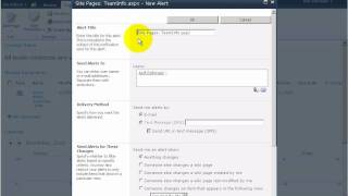 Setting up alert notifications for pages